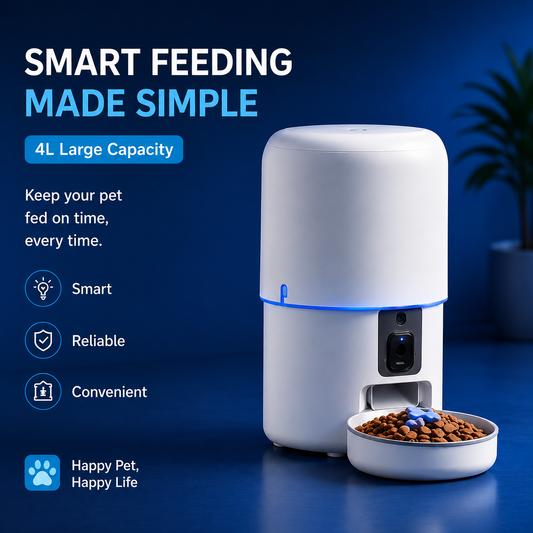 Saptiz Smart Automatic Pet Feeder – 4L Large Capacity