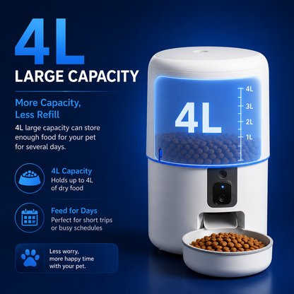 Saptiz Smart Automatic Pet Feeder – 4L Large Capacity