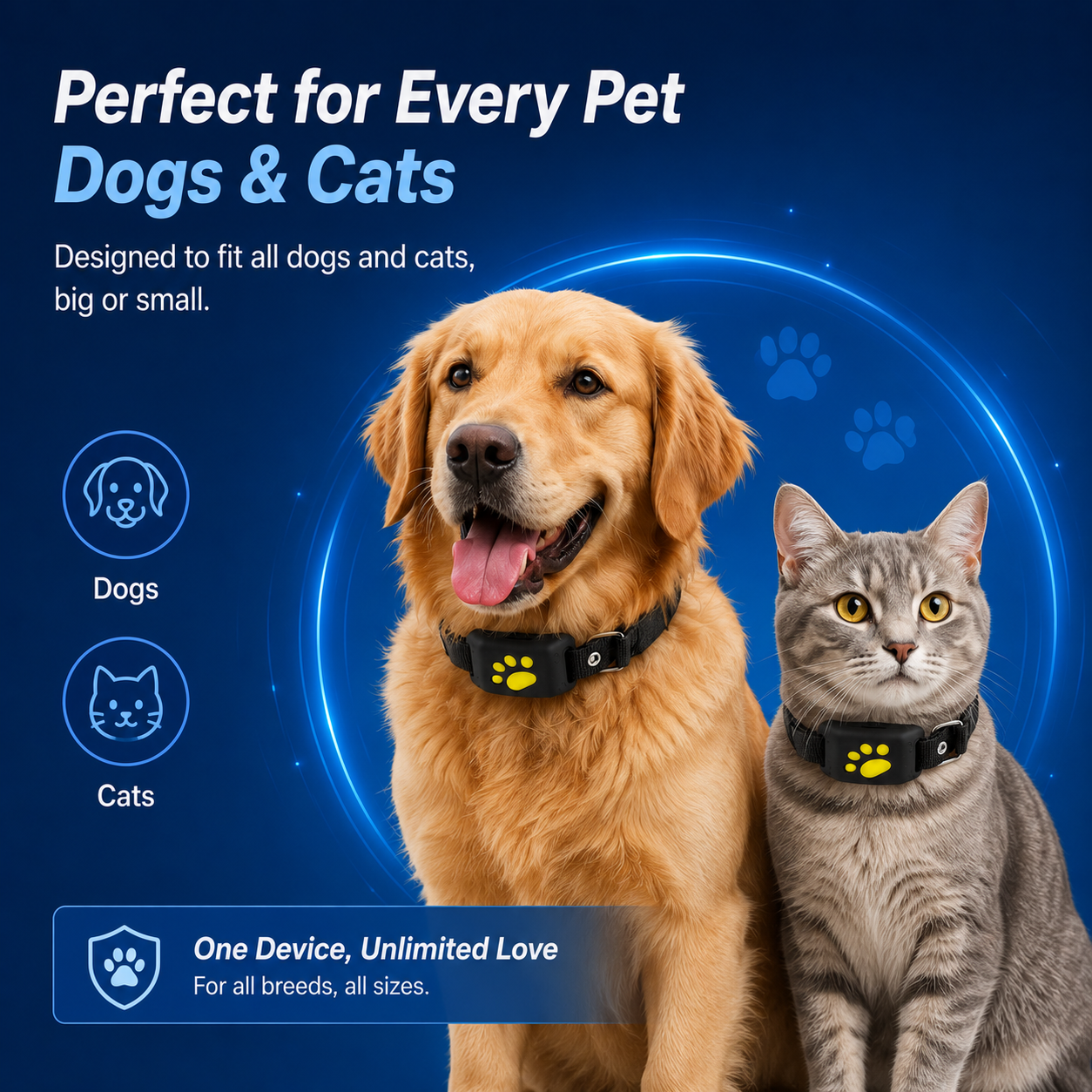 Smart GPS Tracking for Dogs & Cats — Anytime, Anywhere.