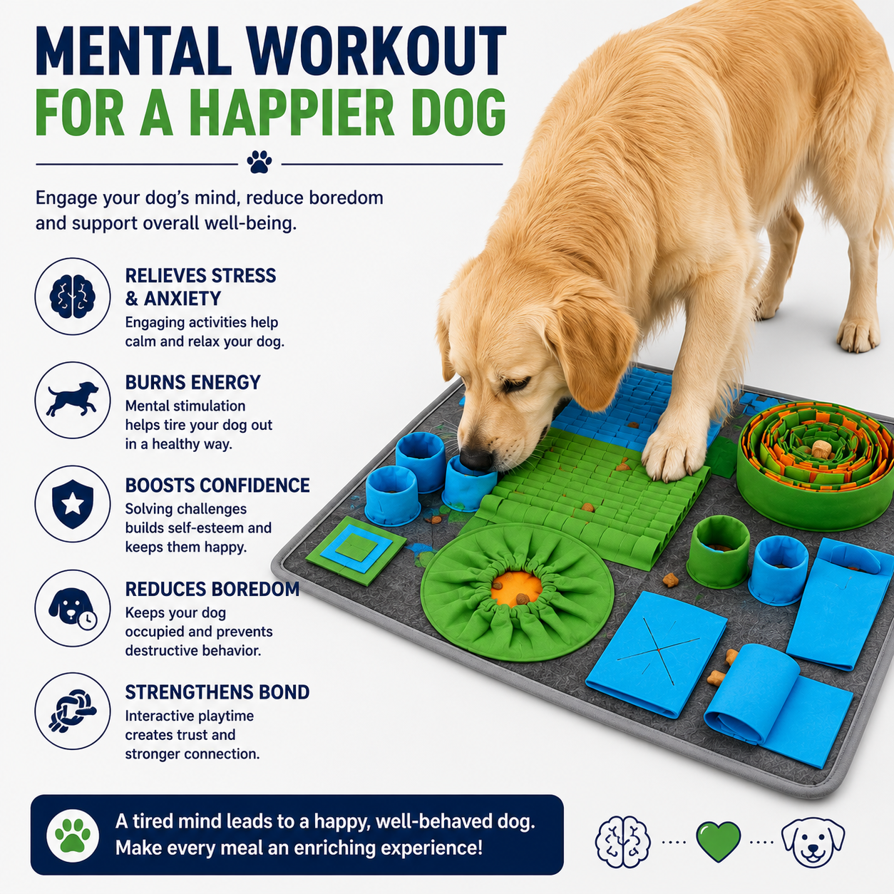 5-in-1 Interactive Dog Snuffle Mat – Mental Stimulation & Enrichment Toy