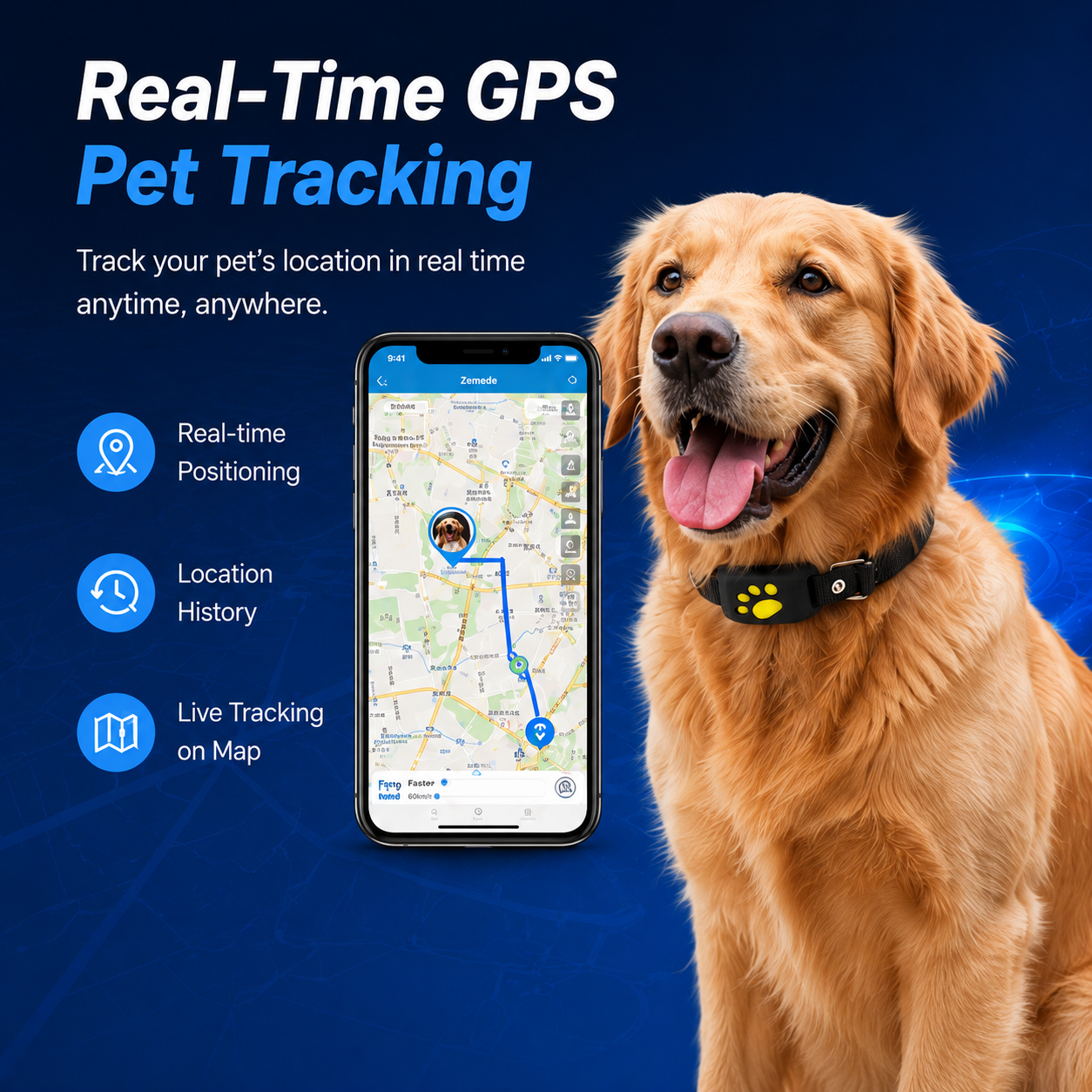 Smart GPS Tracking for Dogs & Cats — Anytime, Anywhere.